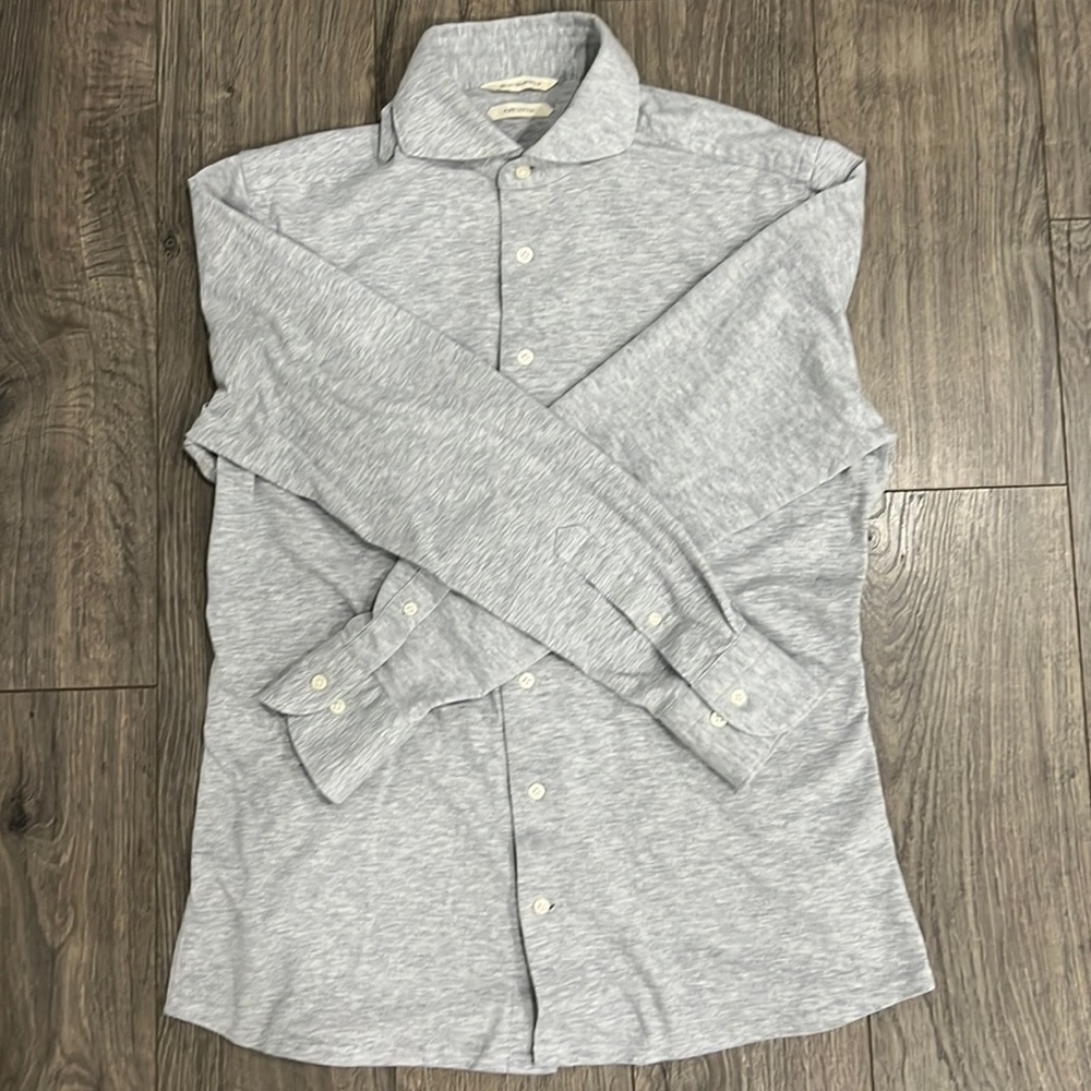 Suitsupply light gray bottom-up long sleeve shirt